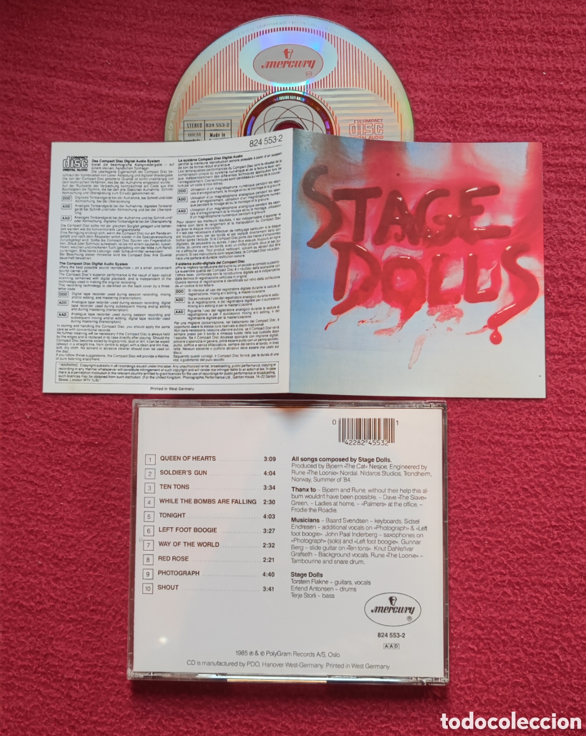 CDs de M&uacute;sica: STAGE DOLLS: Soldier's Gun. Cd Aor, Edici&oacute;n Original 1985 PolyGram Records Germany. Muy raro en Cd.
