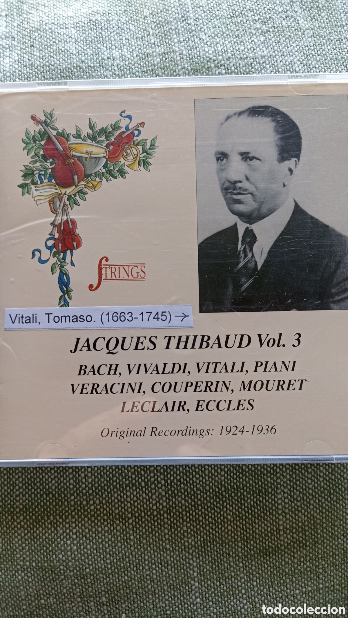 CDs de M&uacute;sica: CD Jacques Thibaud Vol. 3 - Grabaciones Hist&oacute;ricas (1924-1936)