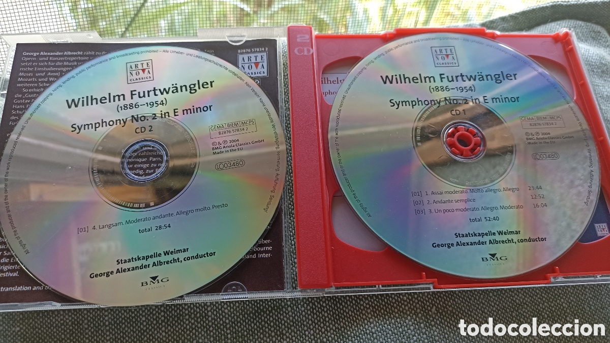 CDs de M&uacute;sica: 2 CD Wilhelm Furtw&auml;ngler: Sinfon&iacute;a No. 2 - Staatskapelle Weimar (Arte Nova Classics)