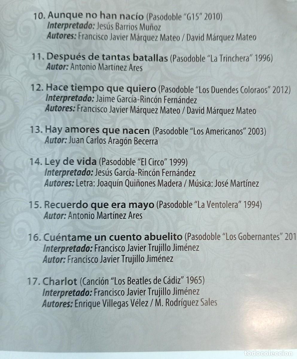 CDs de m&uacute;sica: CD CARNAVAL DE CADIZ ANTOLOG&Iacute;A LOS DIVOS (2015) - Foto 5