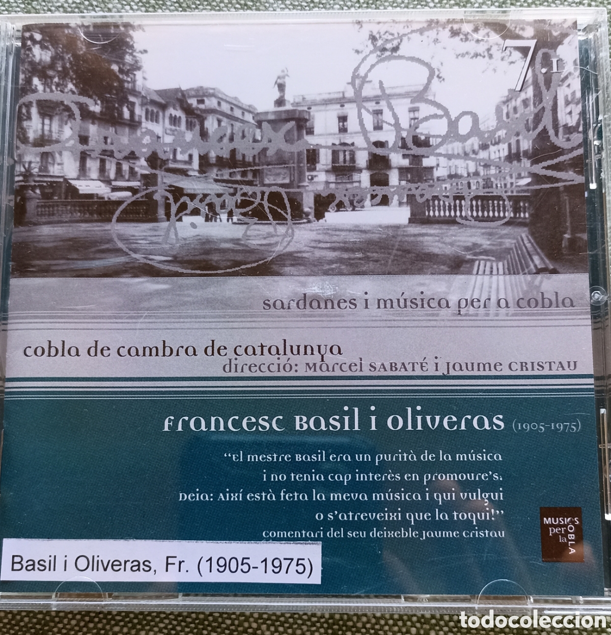 CDs de M&uacute;sica: CD Sardanes i M&uacute;sica per a Cobla - Francesc Basil i Oliveras (Cobla de Cambra de Catalunya)