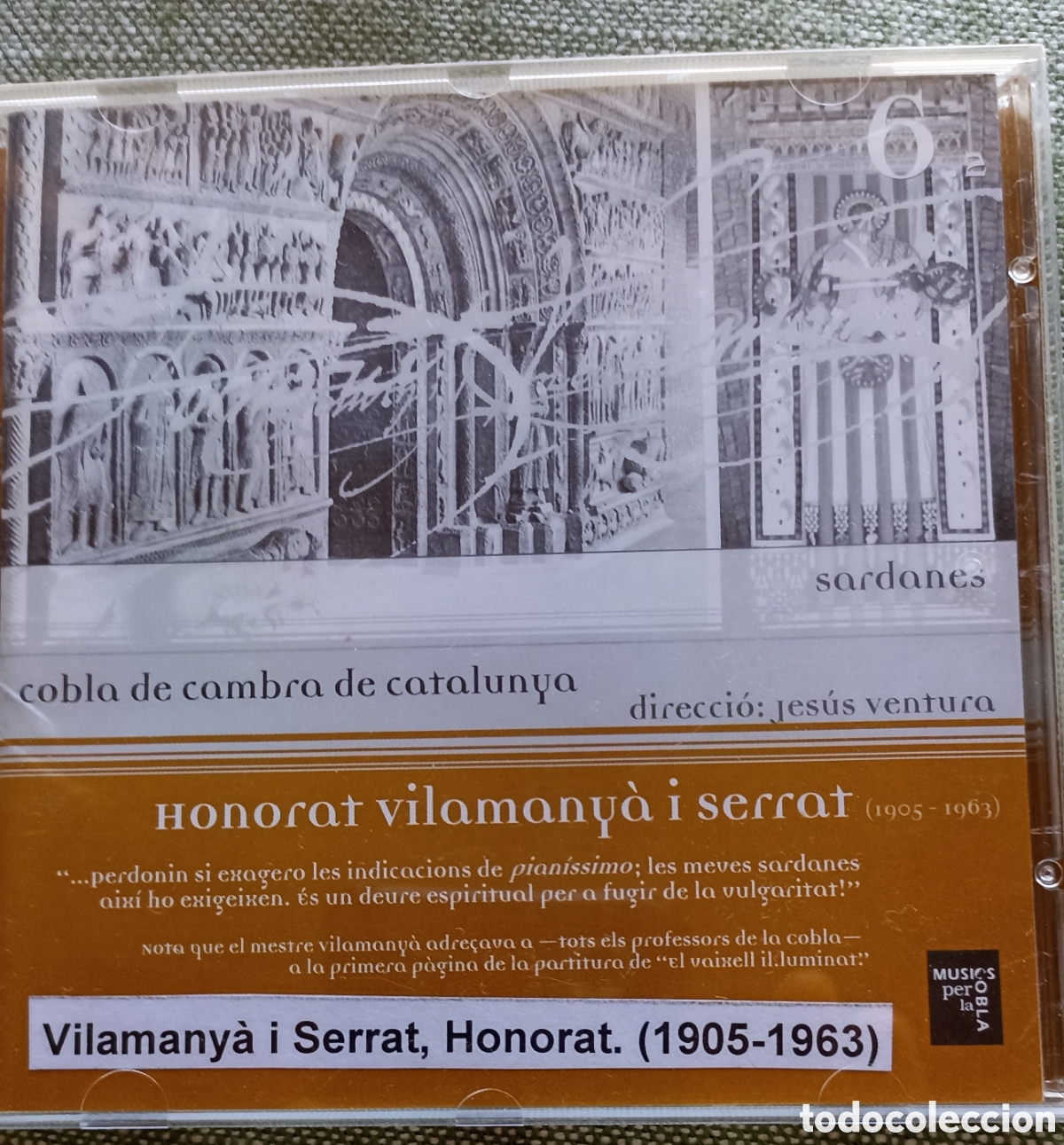 CDs de M&uacute;sica: CD &rdquo;Honorat Vilamany&agrave; i Serrat&rdquo; interpretado por la Cobla de Cambra de Catalunya.