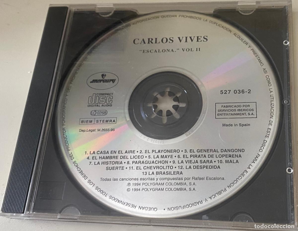 CDs de M&uacute;sica: 'Escalona - Vol. II', de Carlos Vives. M&uacute;sica latina / Vallenato. 13 temas. 1994. Sin car&aacute;tula.