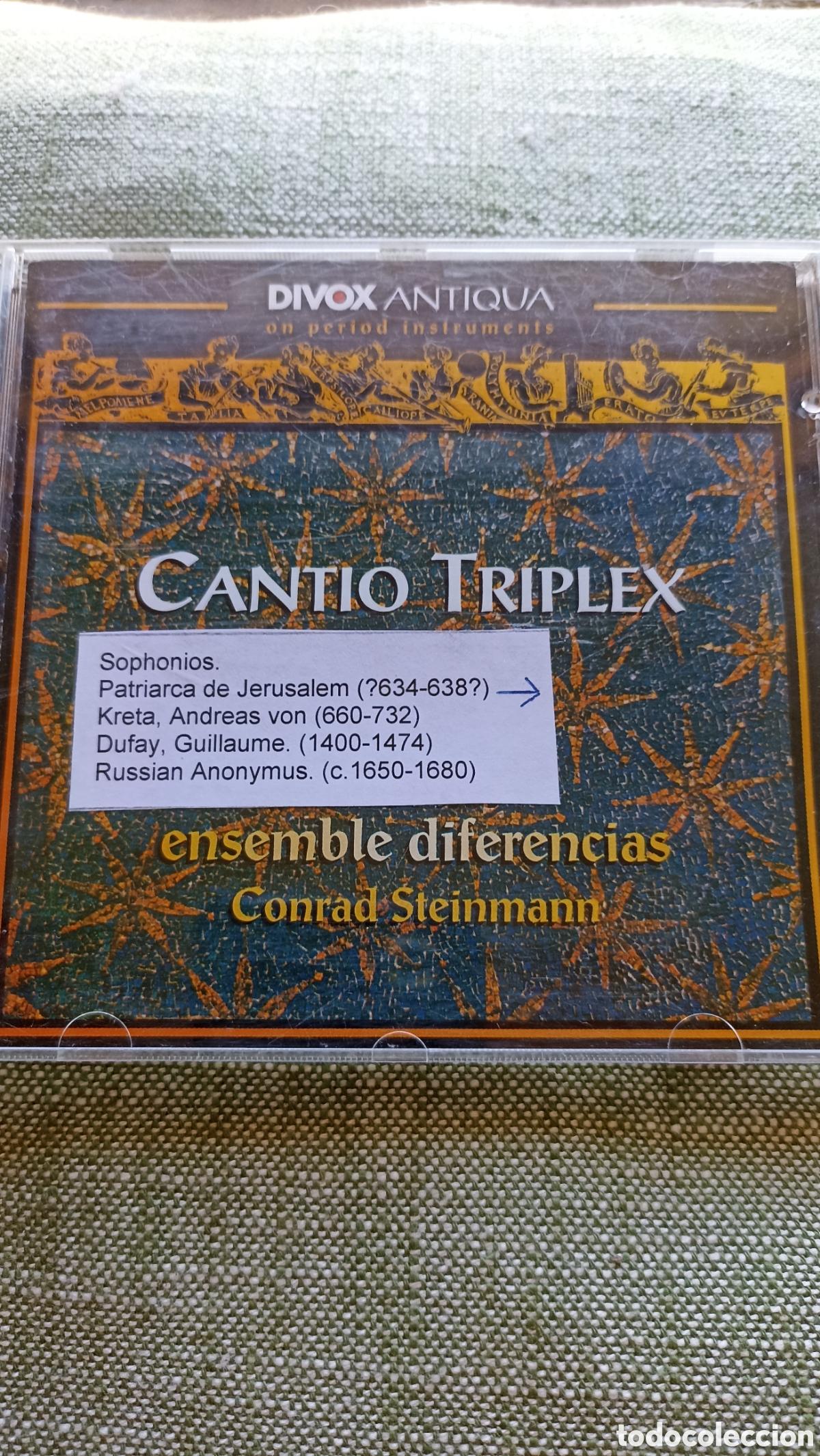 CDs de M&uacute;sica: Cantio triplex Ensemble Diferencias, dirigido por Conrad Steinmann.