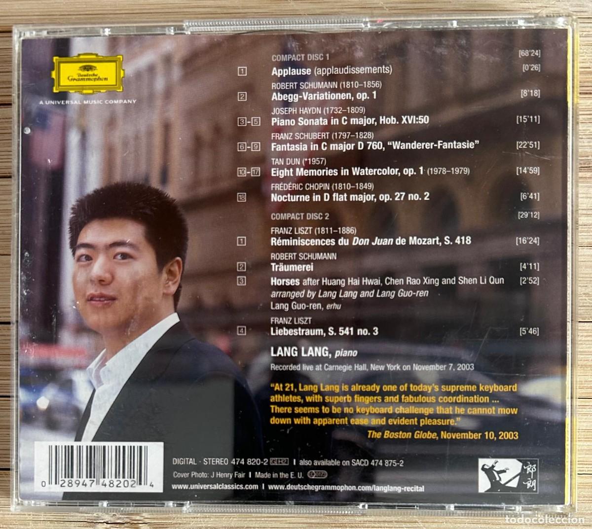 CDs de m&uacute;sica: LANG LANG - LIVE AT CARNEGIE HALL - DOBLE CD - Foto 2