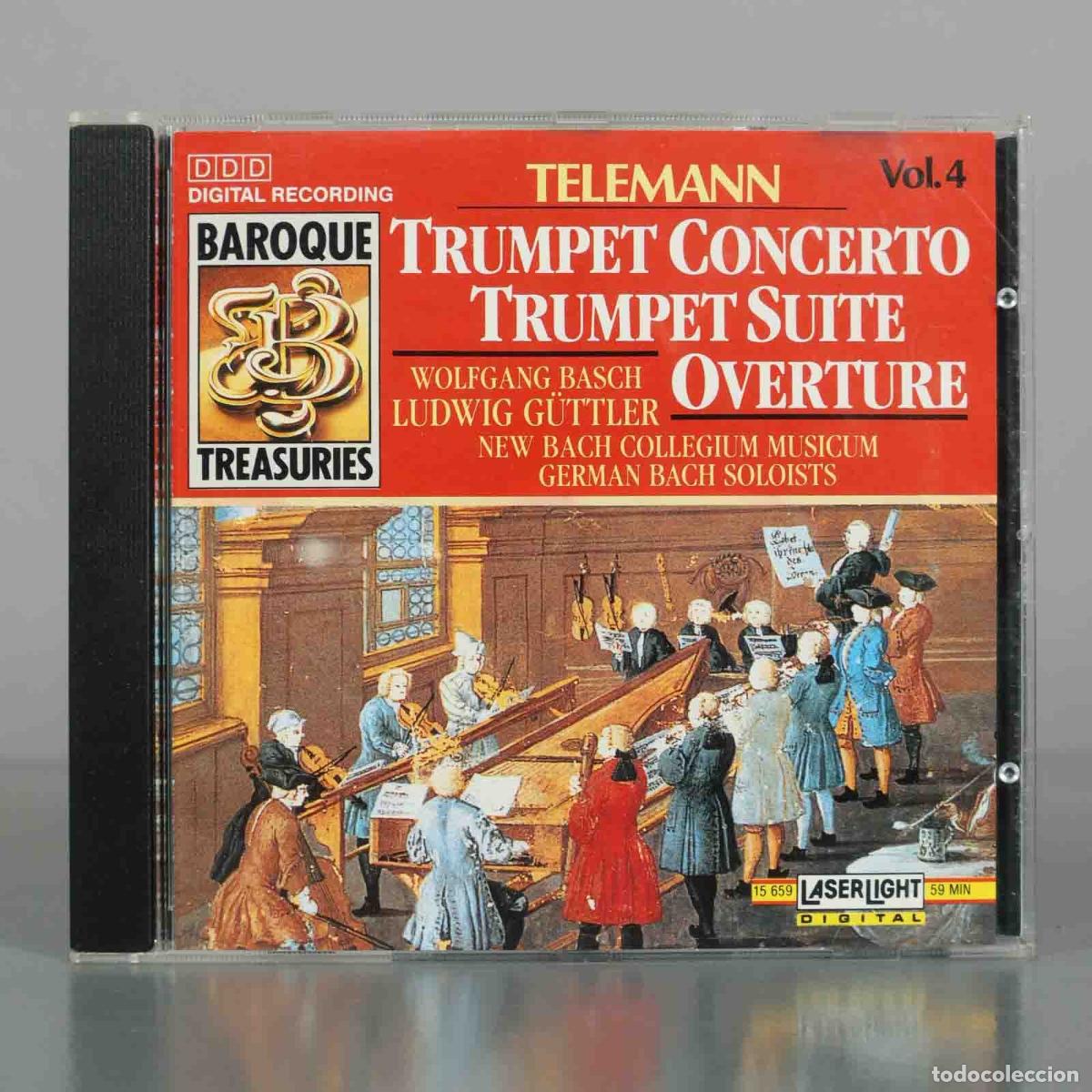 CDs de M&uacute;sica: CD. Telemann - Trumpet Concerto, Trumpet Suite, Overture - Wolfgang Basch, Ludwig G&uuml;ttler, New Bach