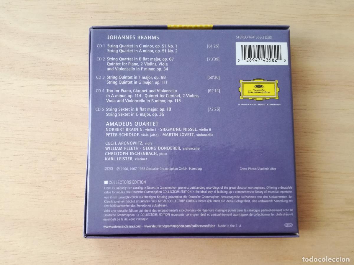 CDs de m&uacute;sica: BRAHMS - COMPLETE STRINGS QUARTETS QUINTETS SEXTETS - BOX 5XCD - DEUTSCHE GRAMMOPHON - Foto 2