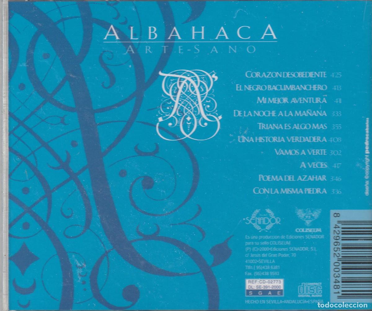 CDs de m&uacute;sica: ALBAHACA - ARTESANO A&Ntilde;O &ndash; 2000-CD-SALSA FLAMENCA- - Foto 2