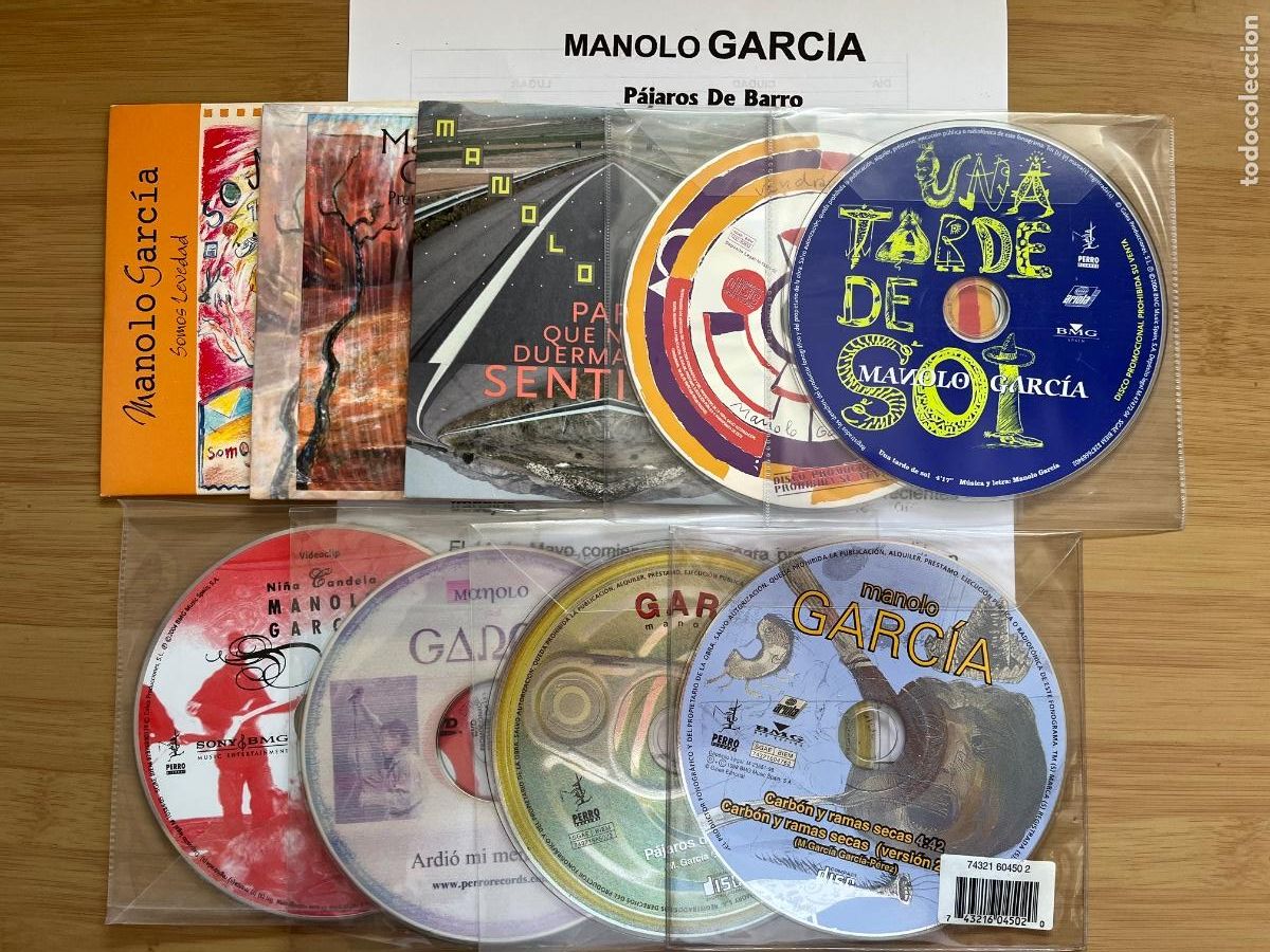 CDs de M&uacute;sica: MANOLO GARCIA. Somos Levedad. Para que no se duerman mis sentidos. Prend&iacute; la flor.... (9 cds single)