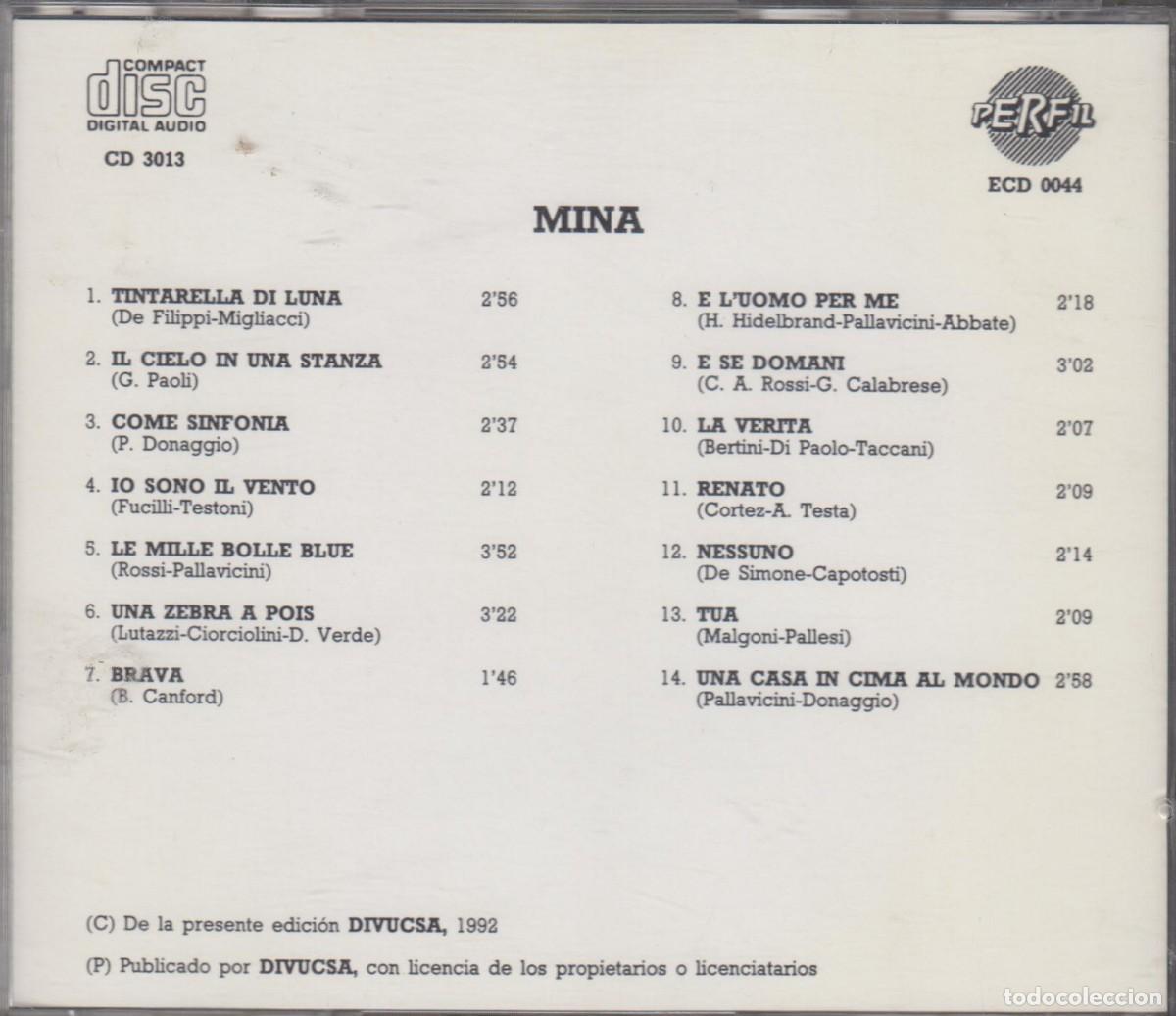 CDs de m&uacute;sica: Mina cd 1992 Perfil Divucsa - Foto 2