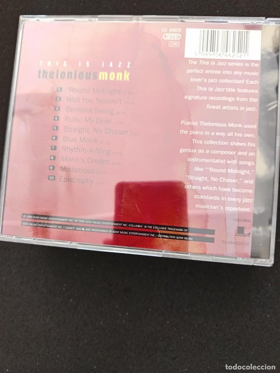 CDs de m&uacute;sica: THELONIUS MONK. THIS IS JAZZ - Foto 2