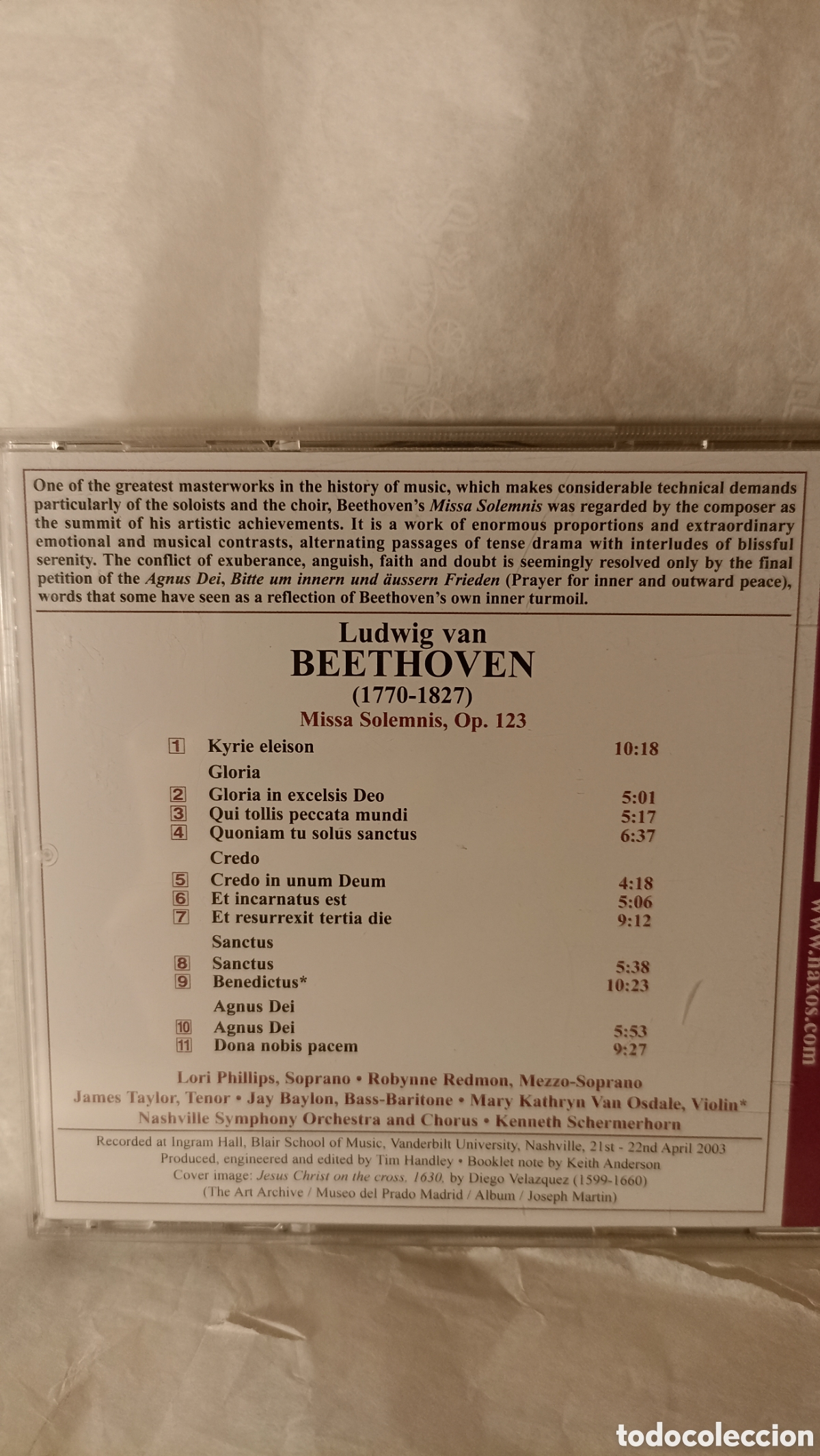 CDs de m&uacute;sica: Missa Solemnis de Ludwig van Beethoven en CD - Foto 2