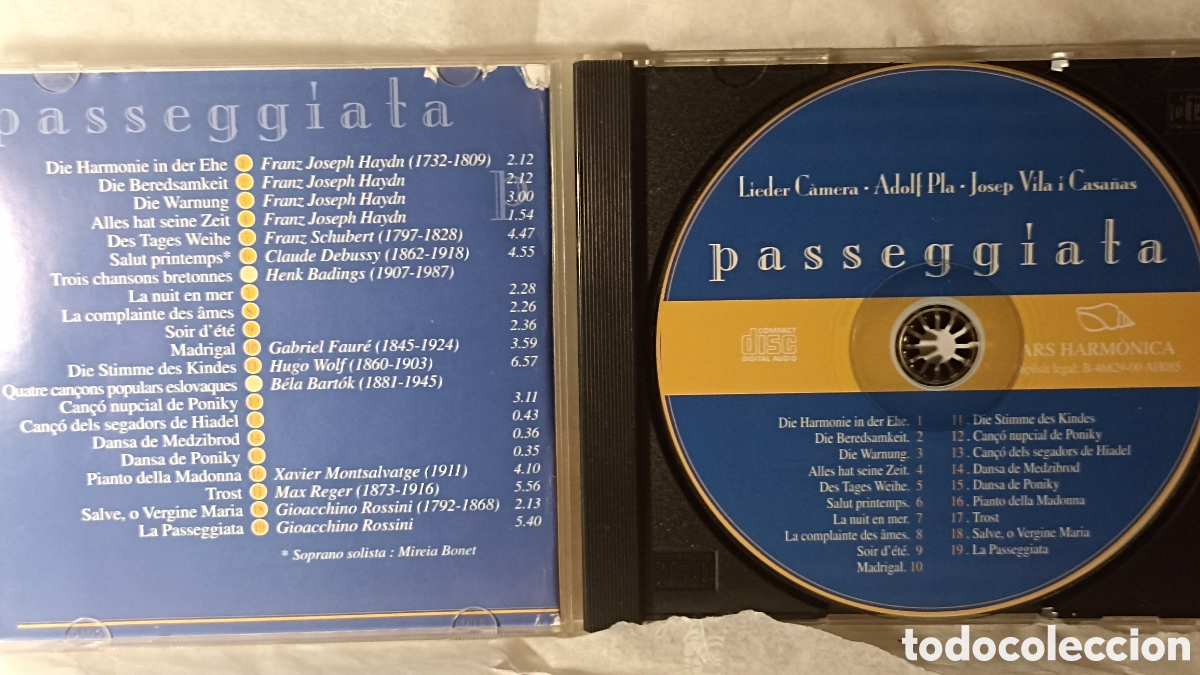 CDs de m&uacute;sica: CD &rdquo;Passeggiata&rdquo; - Cor de Cambra Lieder C&agrave;mera - Foto 3