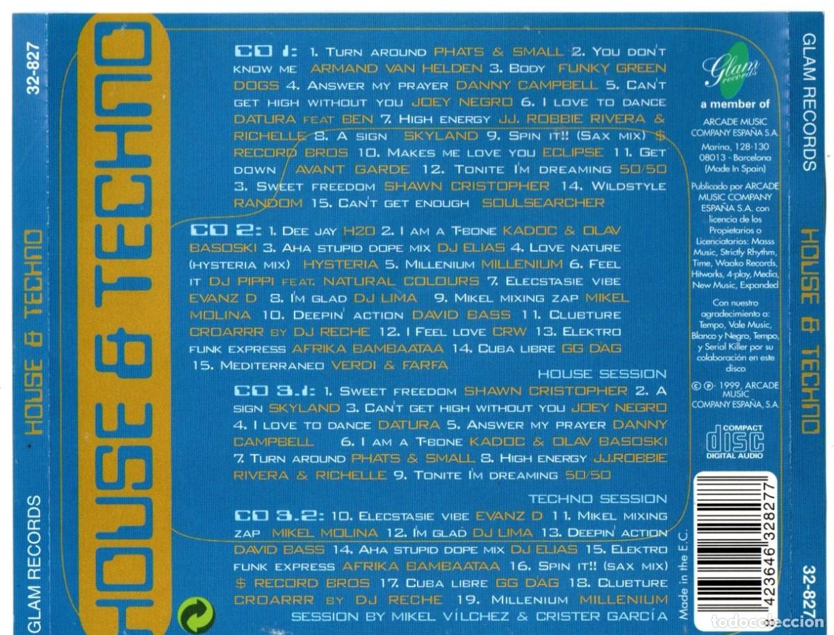 CDs de m&uacute;sica: House & Techno (1999) Glam Records - Foto 2