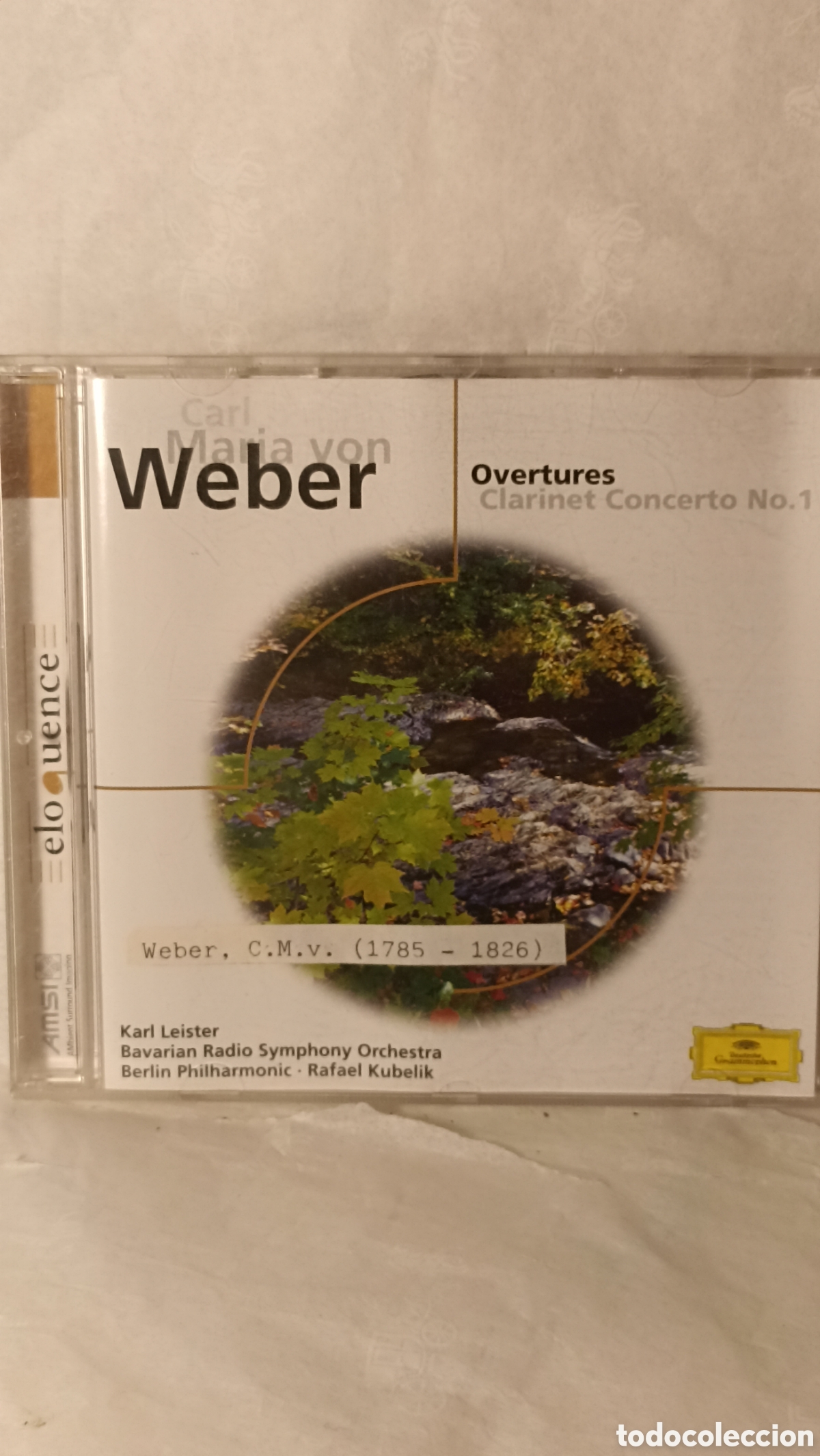 CDs de M&uacute;sica: Carl Maria von Weber. El &aacute;lbum incluye el Concierto para clarinete n.&ordm; 1 y varias obertura