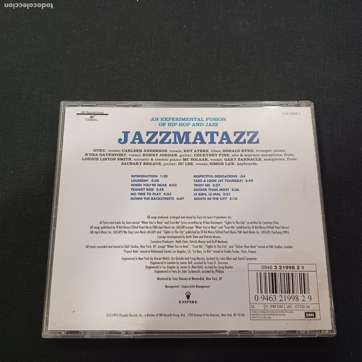 CDs de m&uacute;sica: JAZZMATAZZ/VOLUME 1/CD. - Foto 3