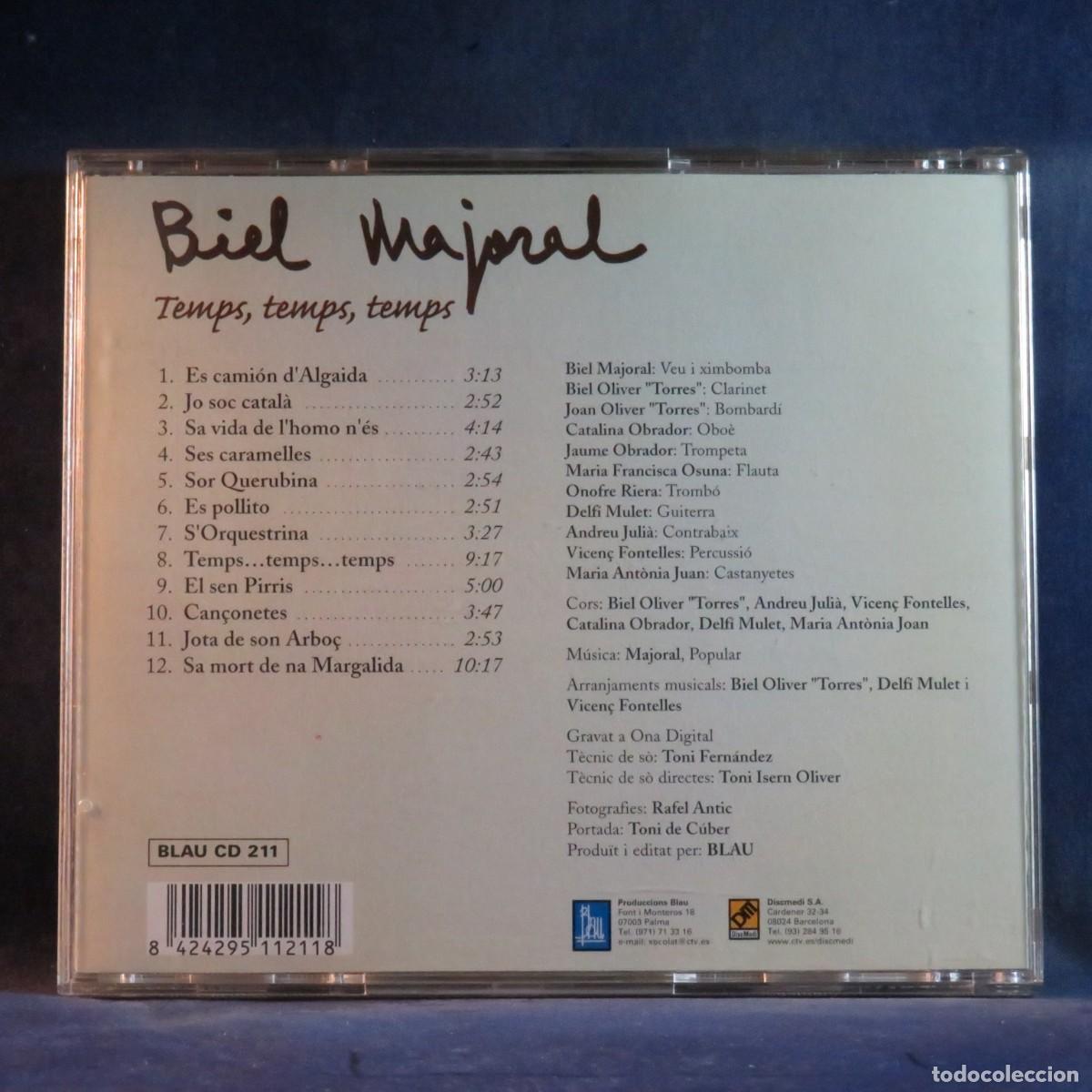 CDs de m&uacute;sica: BIEL MAJORAL &ndash; TEMPS, TEMPS, TEMPS - CD - Foto 2
