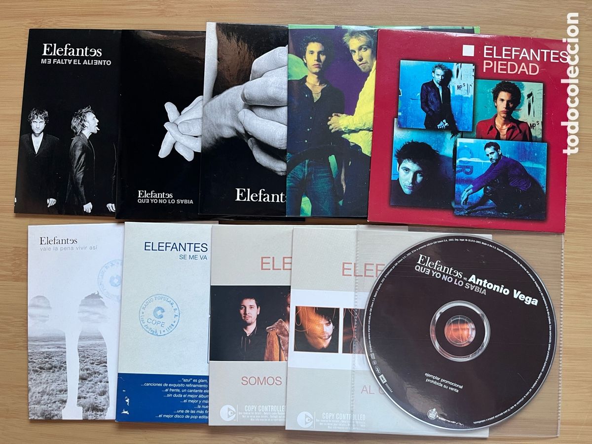 Musik-CDs: ELEFANTES. . Piedad. Se me va. Me gustaria poder hacerte feliz. Vale la pena vivir. (10 cd singles)