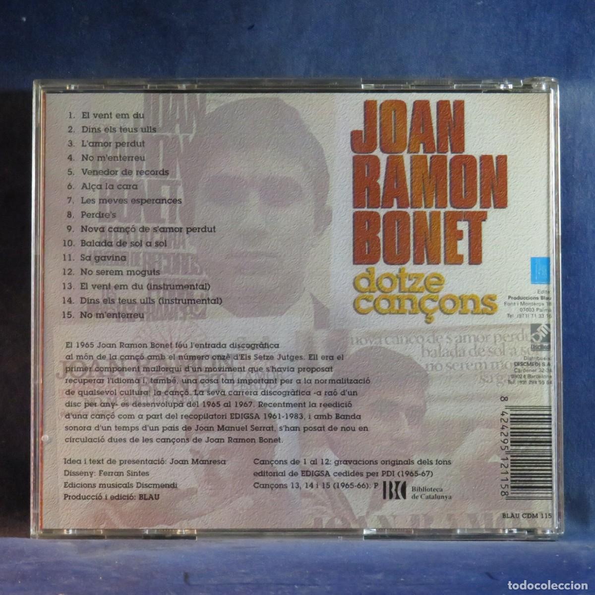 CDs de m&uacute;sica: JOAN RAMON BONET &ndash; DOTZE CAN&Ccedil;ONS - CD - Foto 2