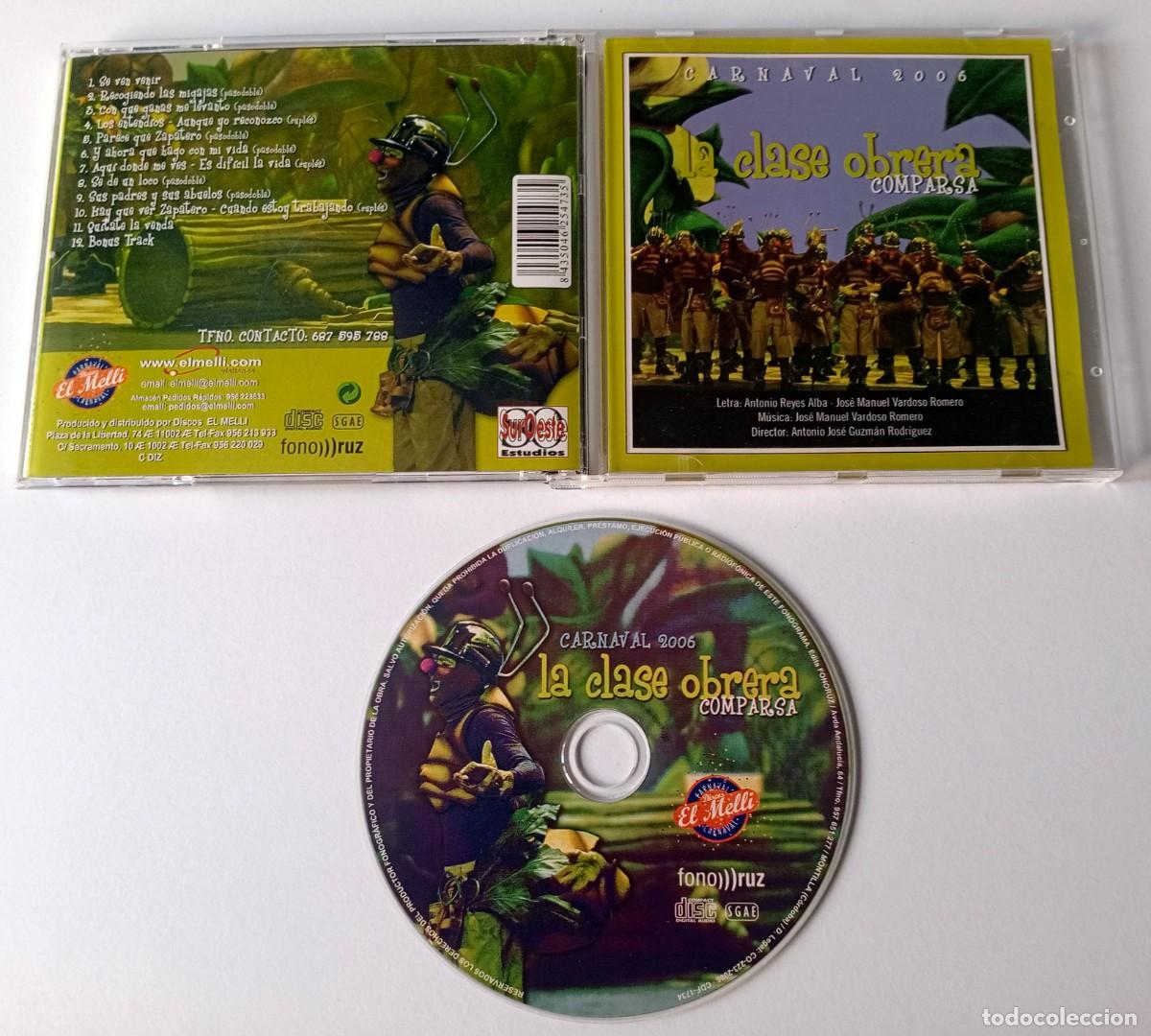 CDs de m&uacute;sica: CARNAVAL DE CADIZ 2006 - CD COMPARSA DE BARBATE LA CLASE OBRERA - Foto 2