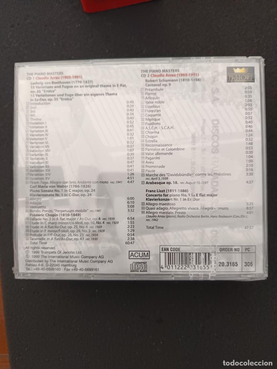 CDs de m&uacute;sica: 2 CD. CLAUDIO ARRAU. THE PIANO MASTERS - Foto 2