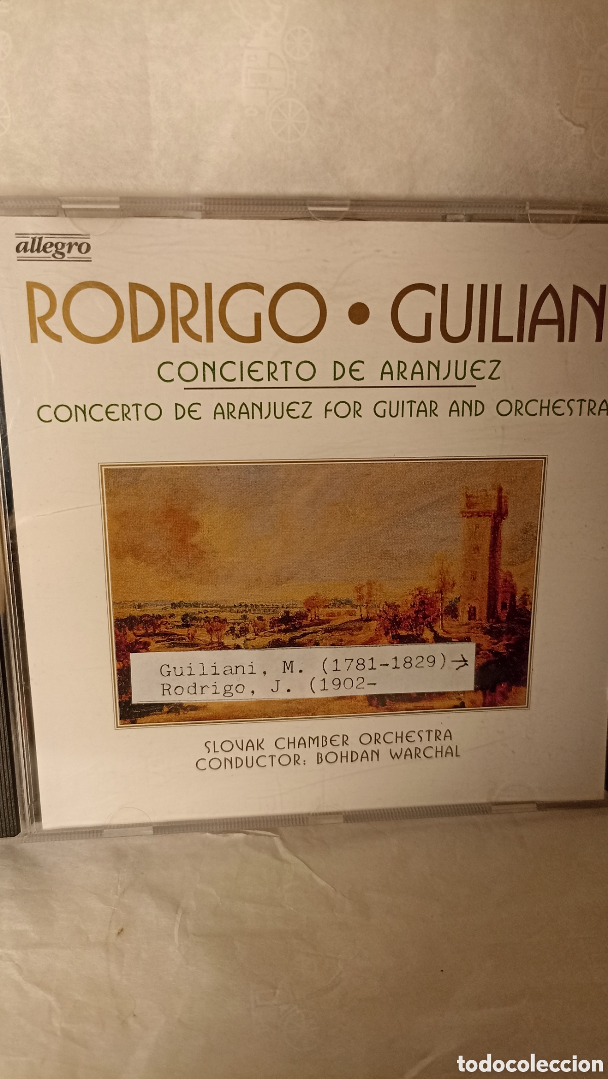 CDs de M&uacute;sica: Concierto de Aranjuez del compositor espa&ntilde;ol Joaqu&iacute;n Rodrigo, escrito para guitarra y orquesta.
