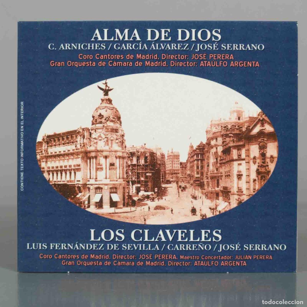 Musik-CDs: CD. Alma de Dios - Los Claveles - C. Arniches, Garc&iacute;a &Aacute;lvarez, Fern&aacute;ndez de Sevilla, , Jos&eacute;