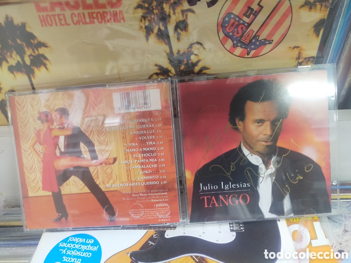 CDs de M&uacute;sica: Julio iglesias cd tango firmado por el