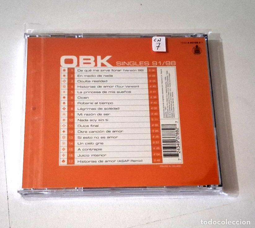 CDs de m&uacute;sica: OBK &rdquo;SINGLES 91 / 98&rdquo; CD 17 TRACKS COMO NUEVO - Foto 2