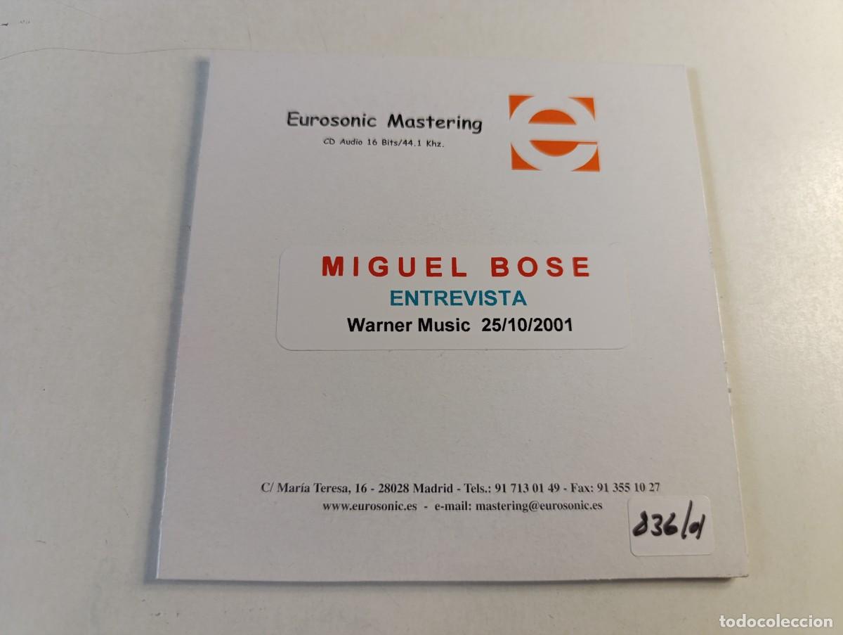 CDs de M&uacute;sica: MIGUEL BOS&Eacute; 'Entrevista presentando SERENO' CDr promo 2001 EPK rueda de prensa Warner Music RARO