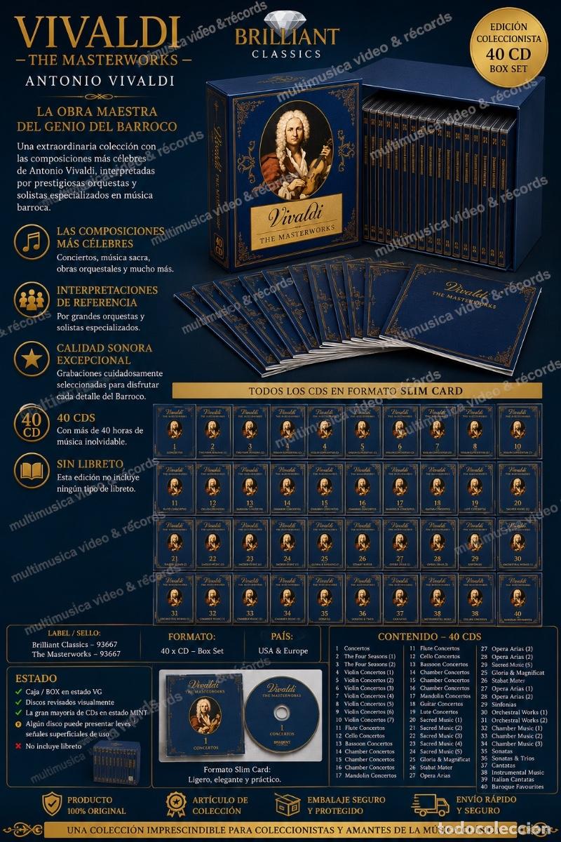 CDs de M&uacute;sica: VIVALDI &ndash; THE MASTERWORKS ● Brilliant Classics ● Edici&oacute;n Box Set 40 CDs