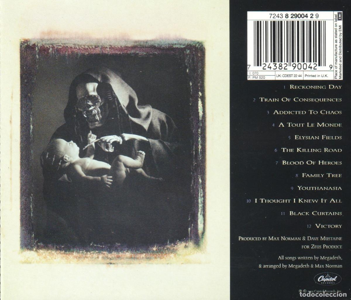 CDs de m&uacute;sica: [DOBLE CD]. MEGADETH. YOUTHANASIA. - Foto 2