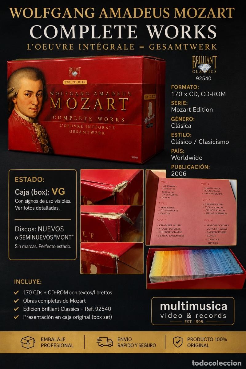 CDs de M&uacute;sica: Mozart &ndash; Complete Works ● Brilliant Classics ● 170 x CD CD, CD-ROM Box Set, Compilation