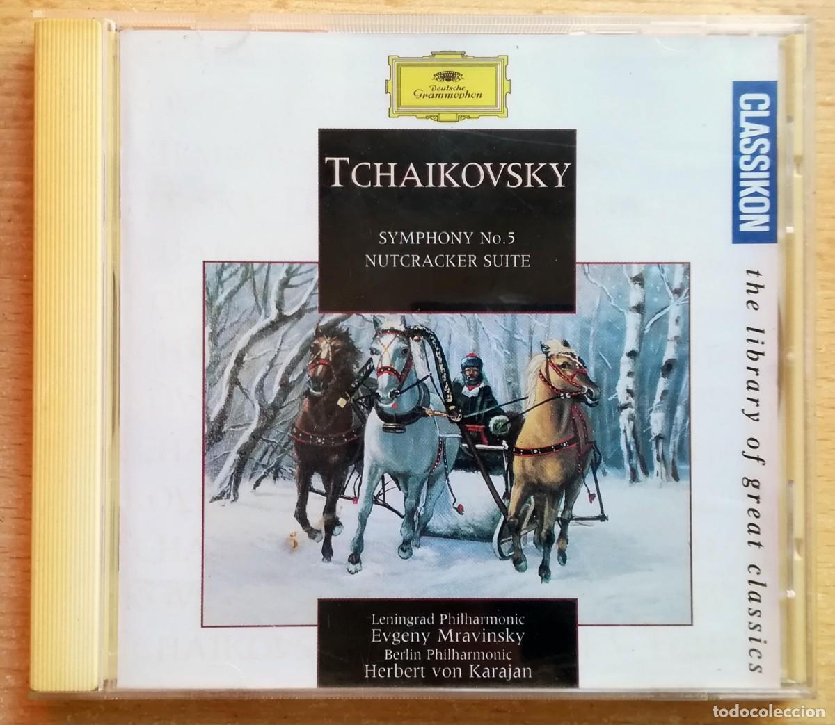 Musik-CDs: Tchaikovsky. Symphony N&ordm; 5. Nutcracker Suite. Caja, caratula y libreto. No CD.