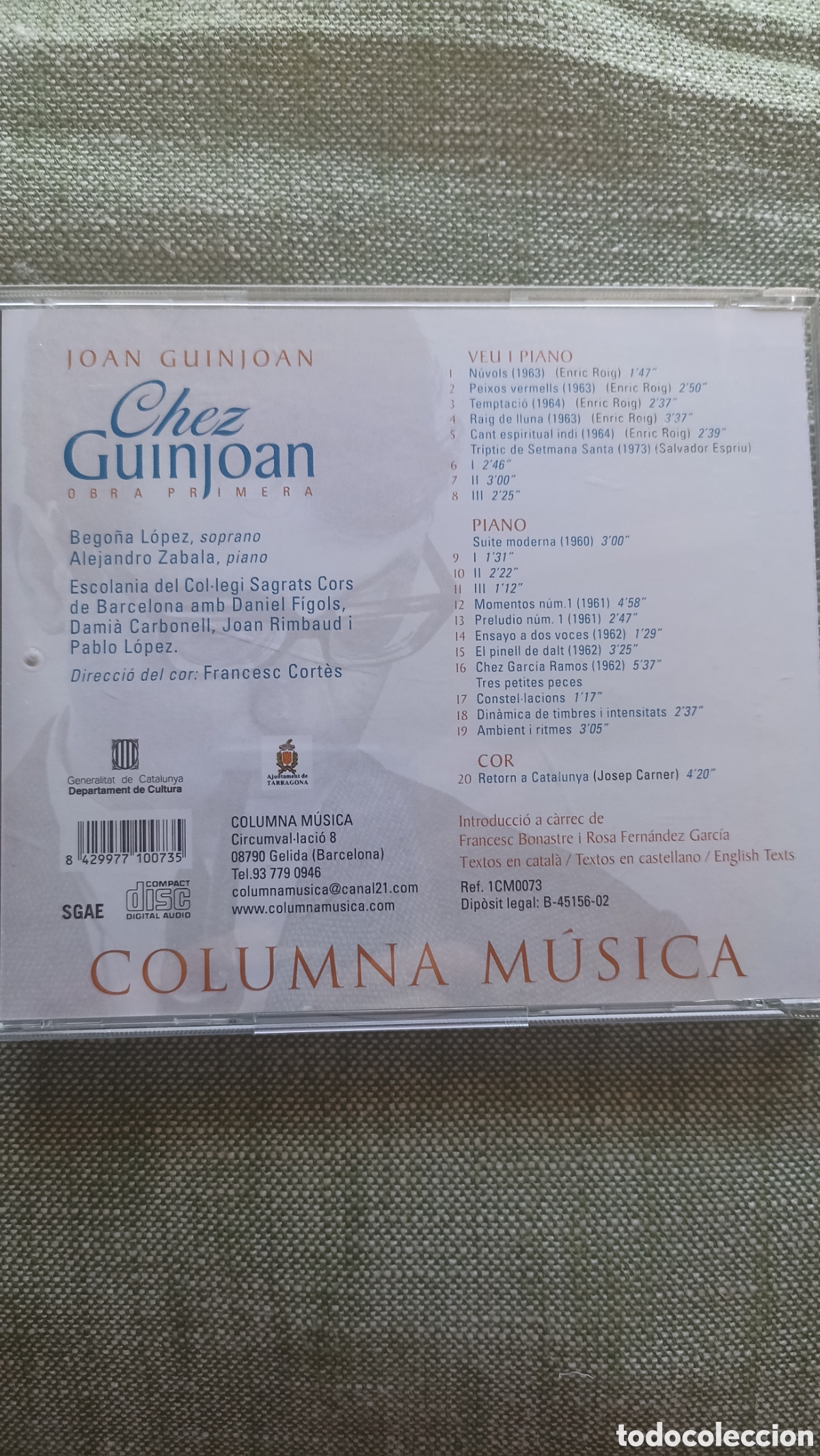 CDs de m&uacute;sica: &rdquo;Chez Guinjoan: Obra Primera&rdquo;, - Foto 2