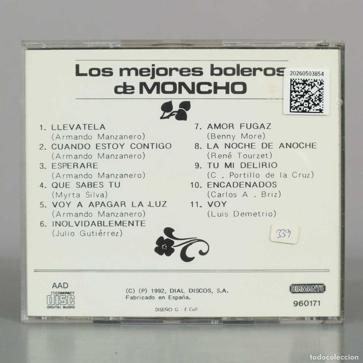 CDs de m&uacute;sica: CD. Los mejores boleros de Moncho - Moncho - Foto 2