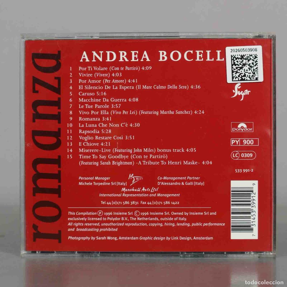CDs de m&uacute;sica: CD. Romanza - Andrea Bocelli - Foto 2