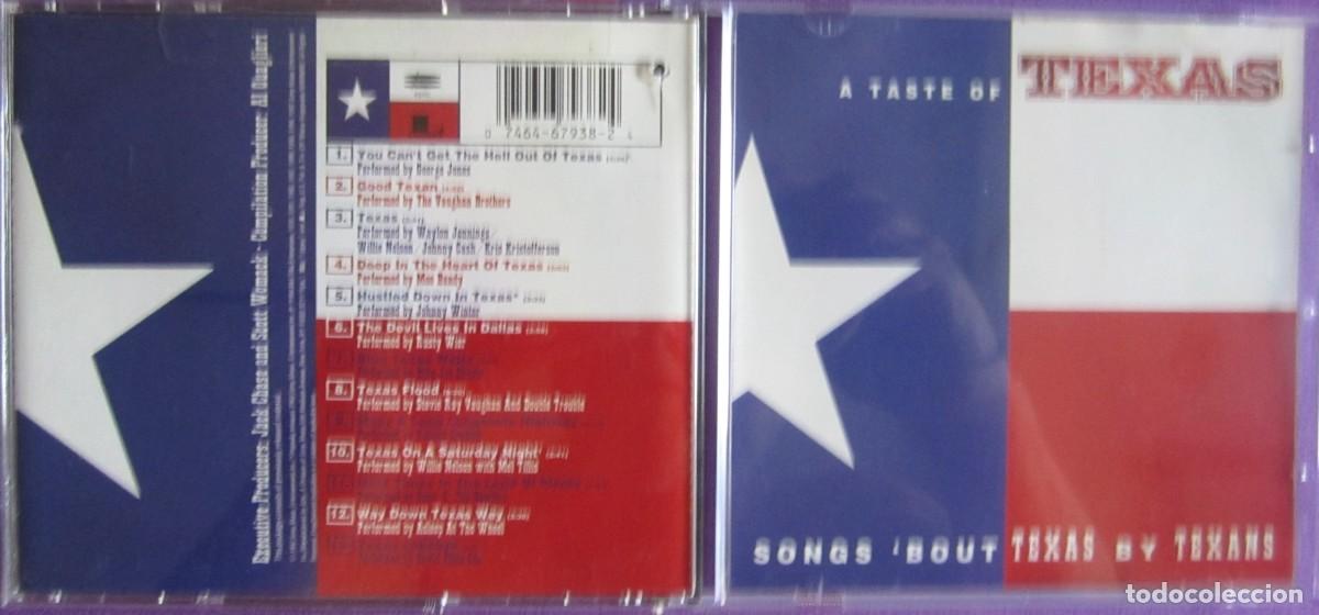CDs de M&uacute;sica: VARIOS ARTISTAS: A TASTE OF TEXAS, SONGS &acute;BOUT TEXAS BY TEXANS. EXCELENTE COLECCI&Oacute;N COUNTRY / BLUES.
