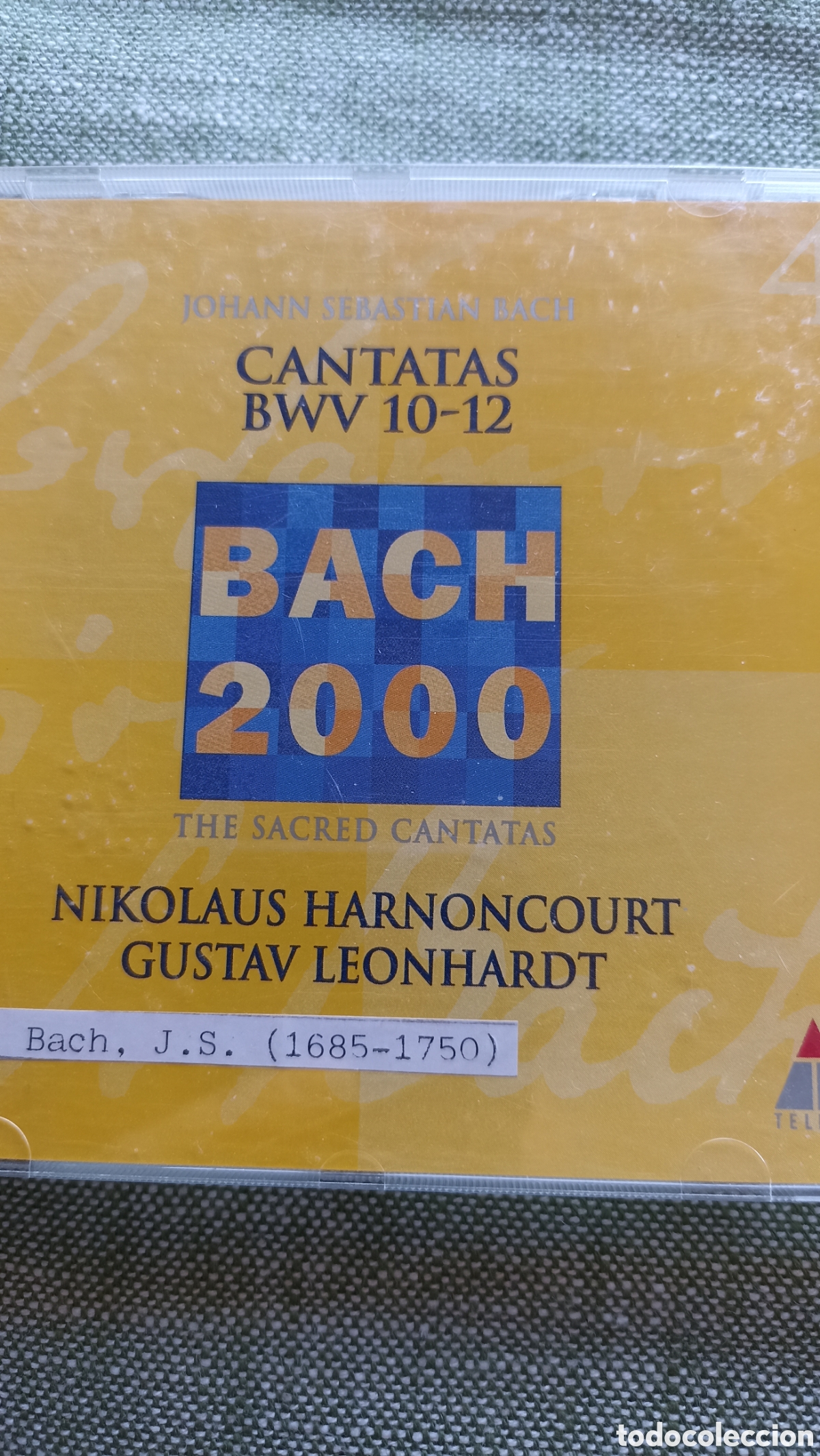 CDs de M&uacute;sica: Johann Sebastian Bach (1685-1750).Contenido: Cantatas BWV 10-12, dirigidas por Nikolaus Harnoncourt