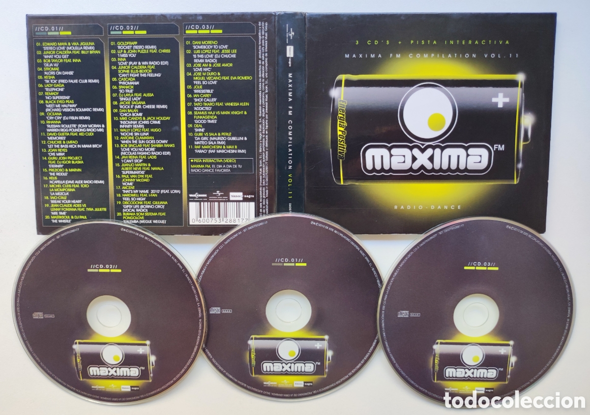 Musik-CDs: TRIPLE CD - MAXIMA FM VOL.11 COMPILATION RADIO-DANCE / VALE MUSIC 2010 UNIVERSAL MUSIC SPAIN