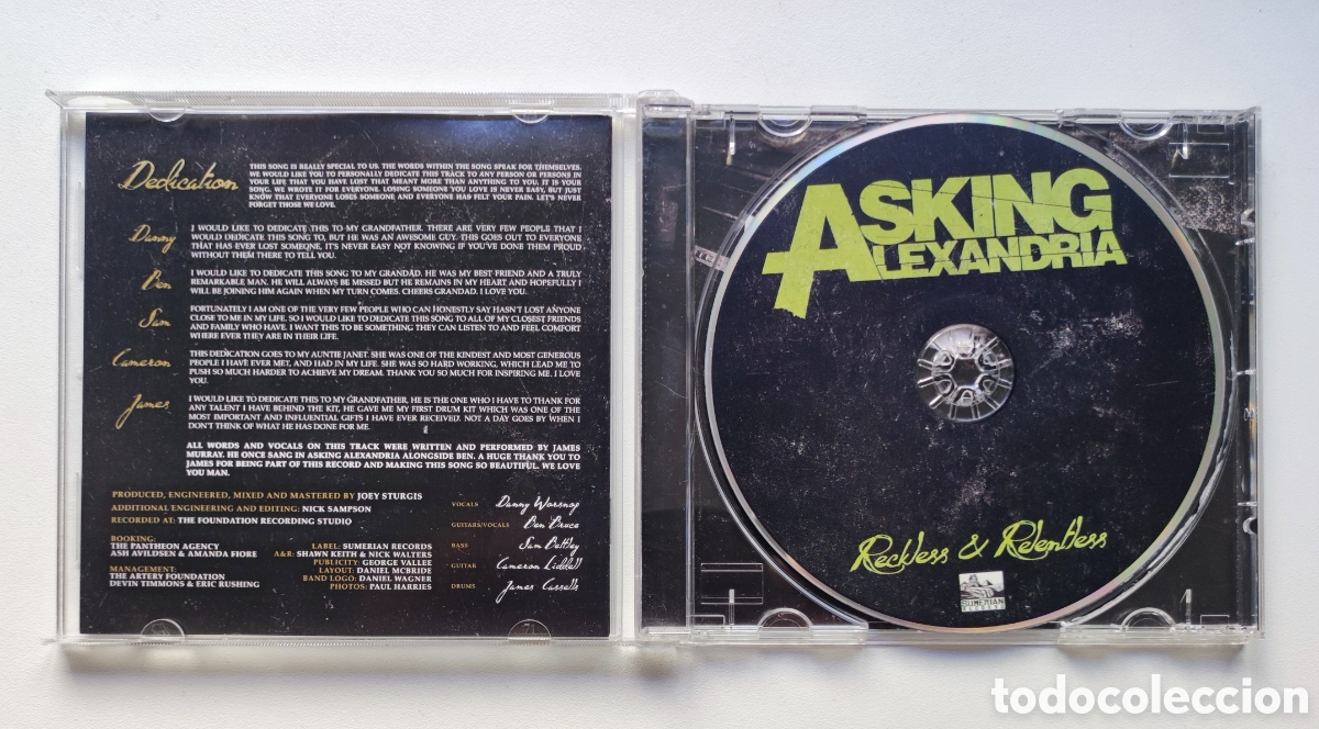 CDs de m&uacute;sica: ASKING ALEXANDRIA - RECKLESS & RELENTLESS / CD 2011 SUMERIAN RECORDS - Foto 4