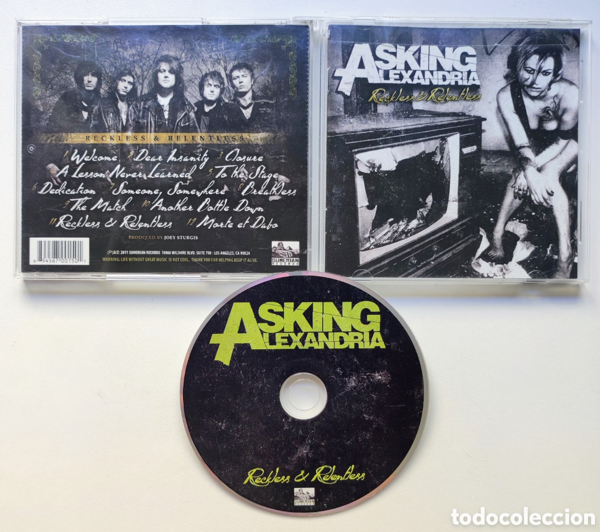 CDs de m&uacute;sica: ASKING ALEXANDRIA - RECKLESS & RELENTLESS / CD 2011 SUMERIAN RECORDS - Foto 1