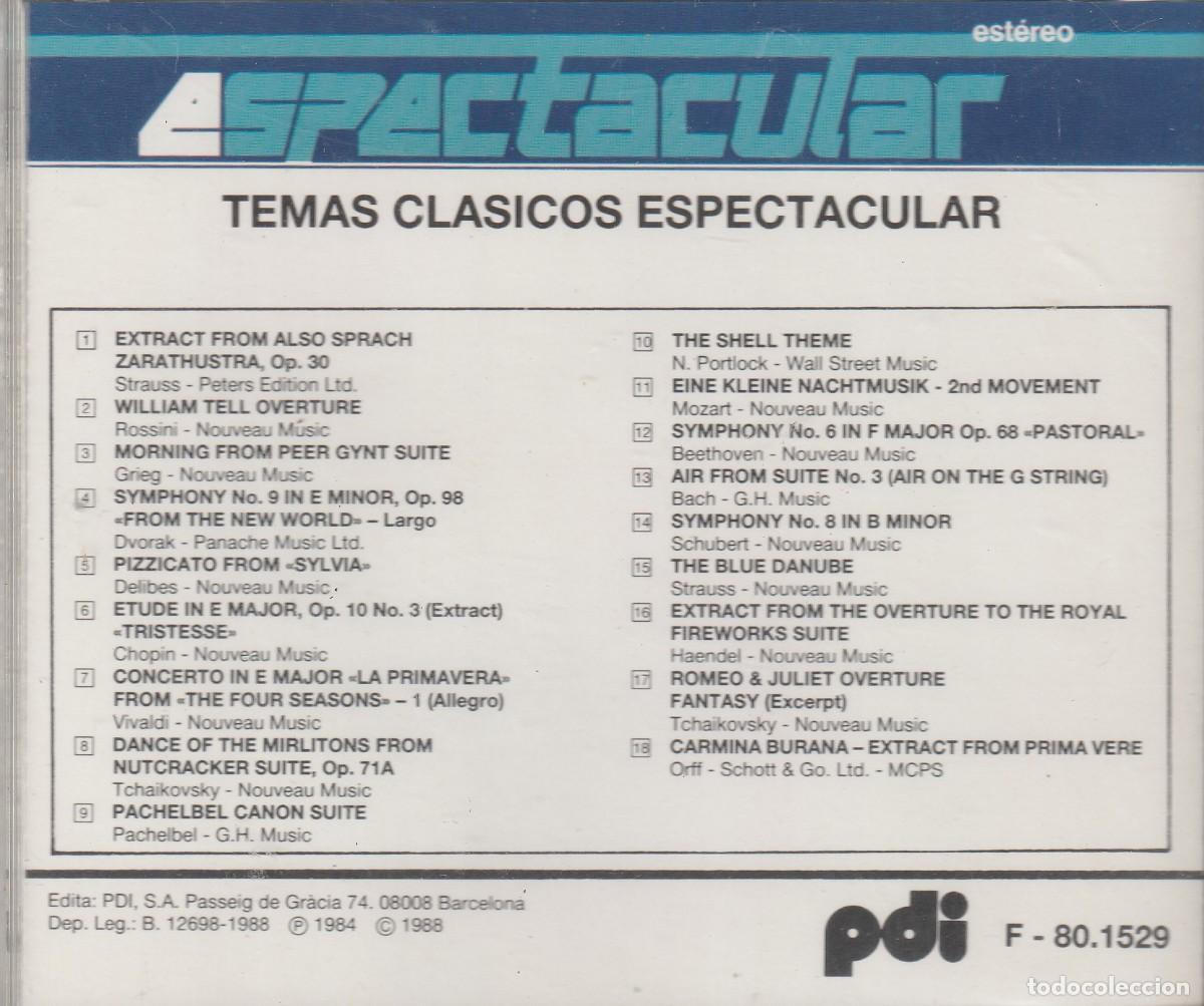 CDs de m&uacute;sica: Various &ndash; Temas Cl&aacute;sicos-Serie: Espectacular -1998-Classical - Foto 2