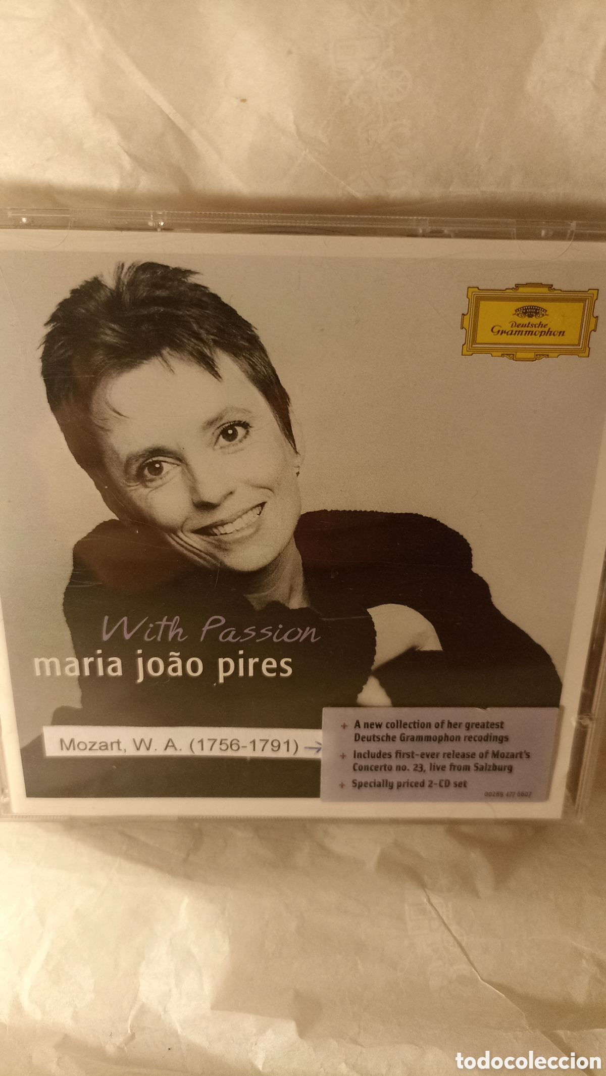 CDs de M&uacute;sica: 2Cd Maria Jo&atilde;o Pires.El &aacute;lbum se titula &rdquo;With Passion&rdquo; por el sello Deutsche Grammophon.