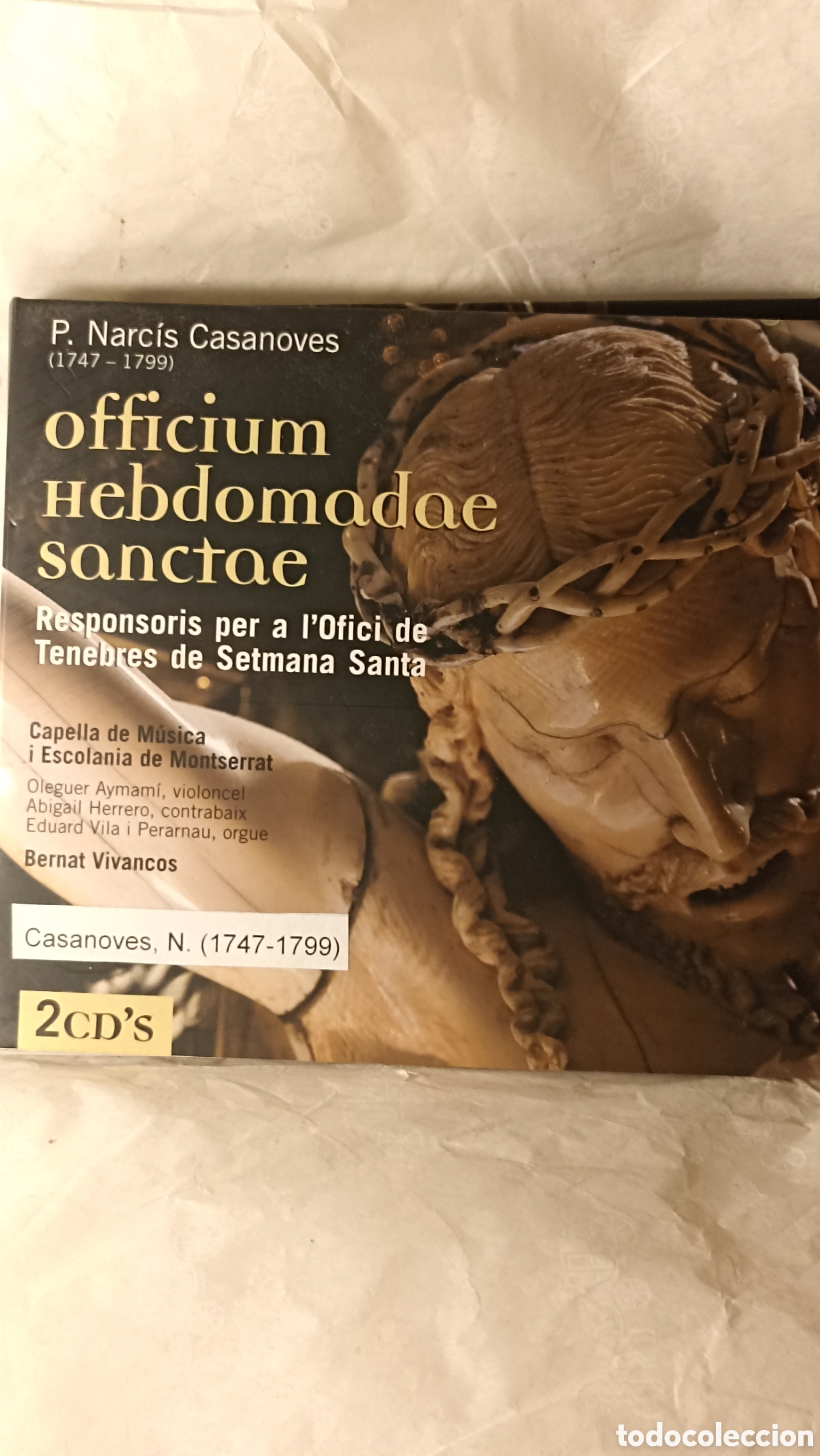 CDs de M&uacute;sica: 2 CD Officium Hebdomadae Sanctae del compositor Narc&iacute;s Casanoves, interpretado por la Capella de M&uacute;s