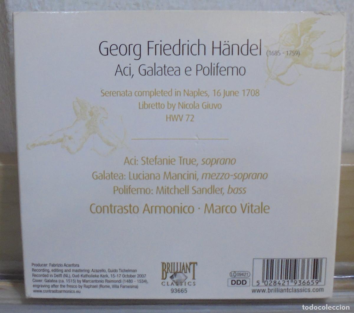 CDs de m&uacute;sica: H&auml;ndel. Aci, Galatea e Polifemo. Brilliant Classics 2008 -- 2 CD s - Foto 2
