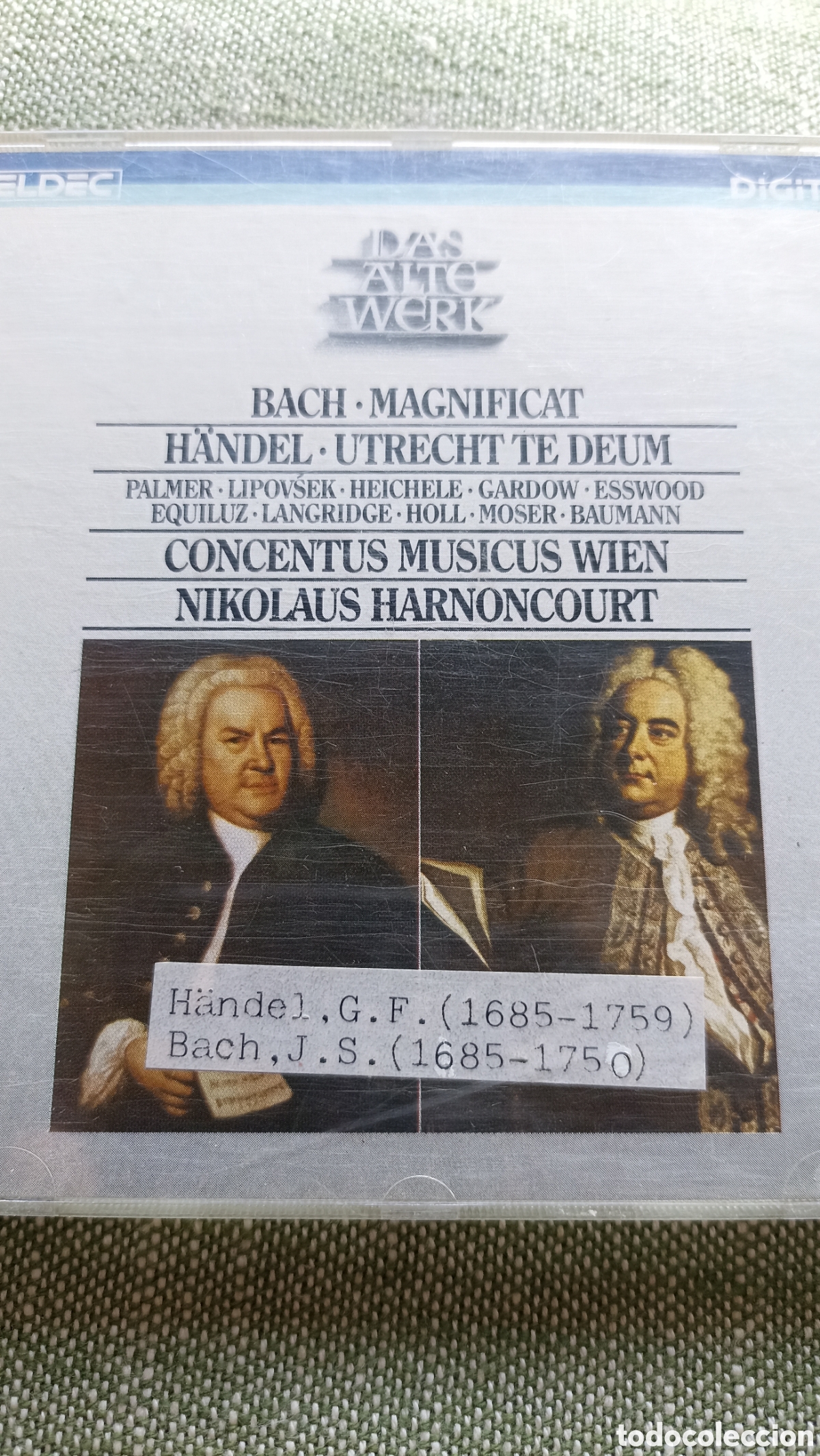 CDs de M&uacute;sica: Magnificat de J.S. Bach y el Utrecht Te Deum de G.F. H&auml;ndel, interpretados por el Concentus Musicus