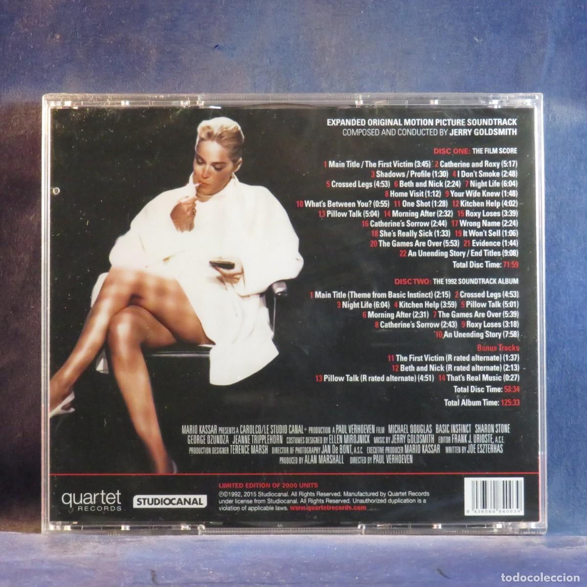 CDs de m&uacute;sica: JERRY GOLDSMITH &ndash; BASIC INSTINCT (ORIGINAL MOTION PICTURE SOUNDTRACK) - CD - Foto 2