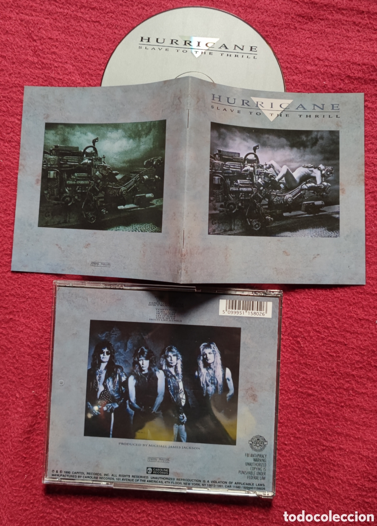 CDs de M&uacute;sica: HURRICANE:Slave To The Trhrill. Cd Hard Aor, Edici&oacute;n Original 1990 Capitol Records. Muy raro en Cd.
