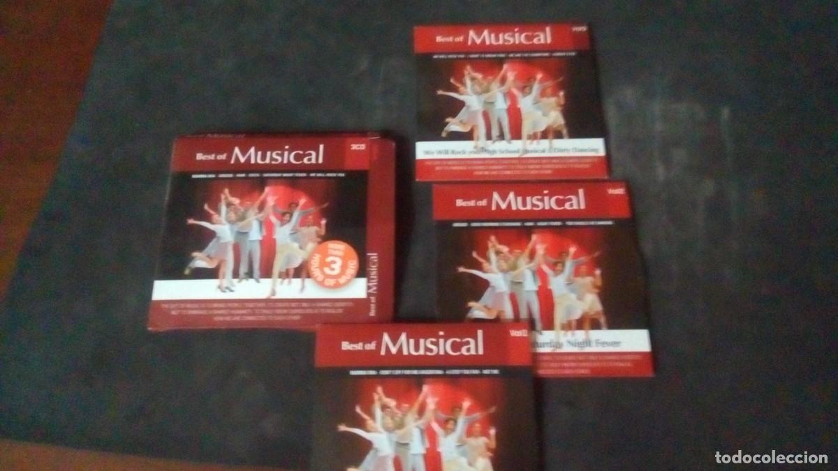 CDs de M&uacute;sica: 3 CD-BEST OF MUSICAL-MAMMA MIA, GREASE, HAIR, EVITA, SATURDAY NIGHT FEVER, WE WILL ROCK YOU...